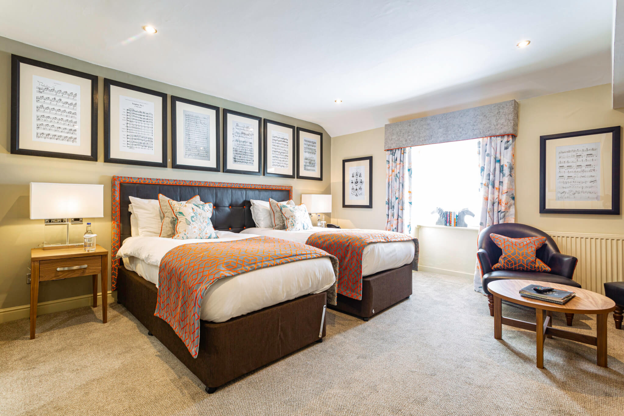 Castle Hotel Conwy Hotel Deluxe Twin Room Bedroom Space scaled